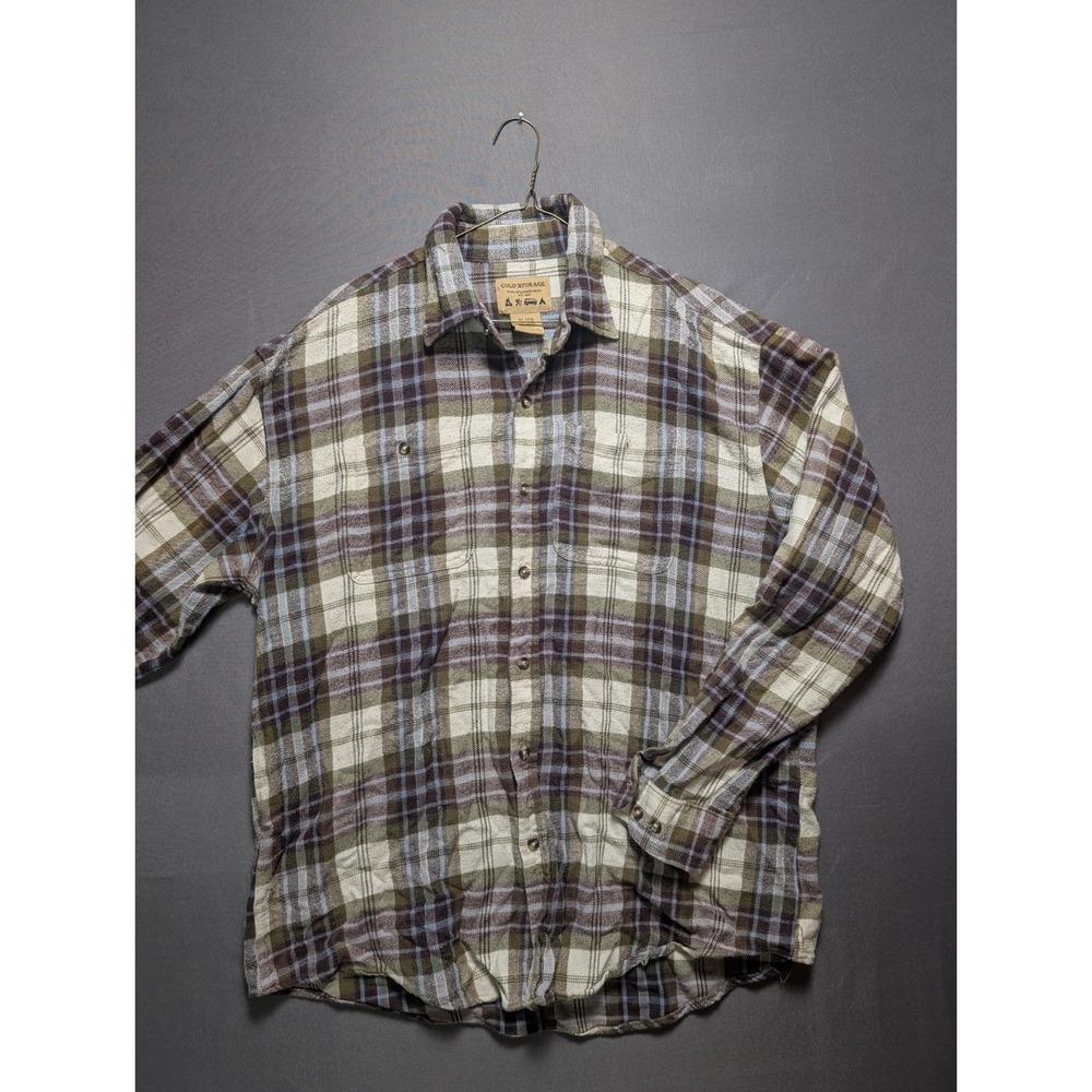 Cold Storage Foul Weather Button Down Flannel Brown Mens XL